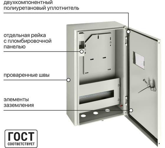 Учетно-распределительный щит ЩУ-3ф/1-0-12 IP66 540х310х165 TDM ELECTRIC SQ0905-0098