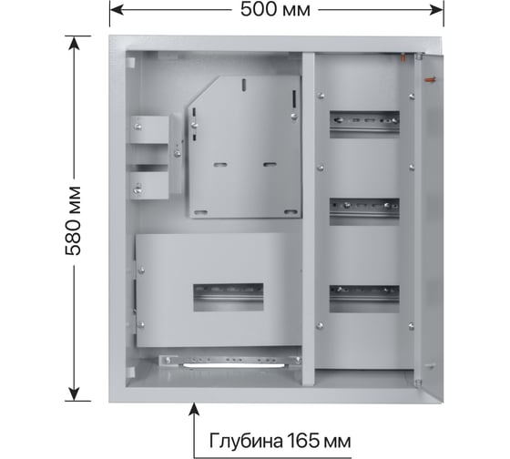 Встраиваемый распределительный учетный щит ЩУРВ-3/24 1 дверный 580х520х165 TDM ELECTRIC SQ0905-0030