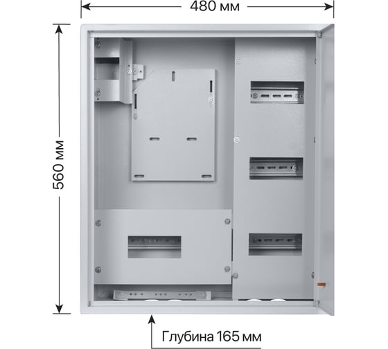 Навесной распределительный учетный щит ЩУРН-3/24 1 дверный 560х480х165 TDM ELECTRIC SQ0905-0039