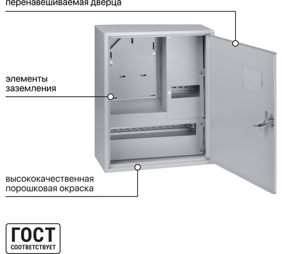 Навесной распределительный учетный щит ЩУРН-3/24 Народный 500х400х170 TDM ELECTRIC SQ0905-0803