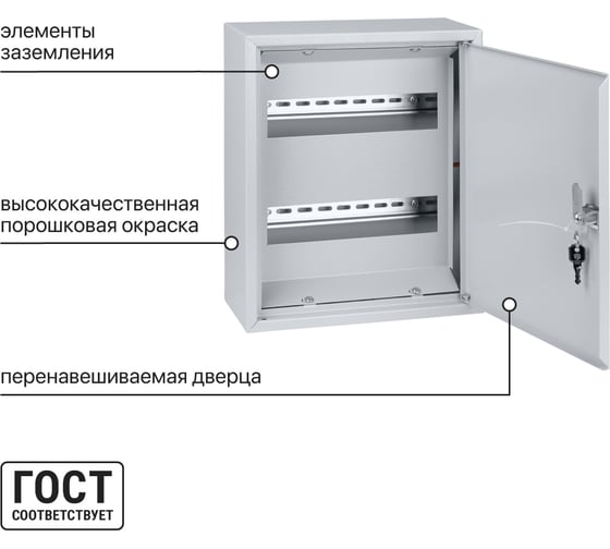 Распределительный навесной щит ЩРН-24+ 350х300х120 с полунадрезным окном на задней стенке Народный TDM ELECTRIC SQ0905-0721