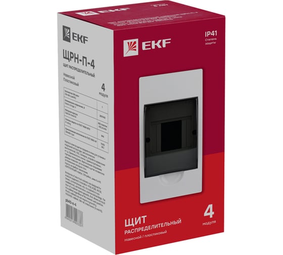 Распределительный навесной щит EKF ЩРН-П-4 IP41 PROxima pb40-n-4