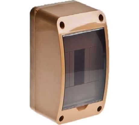 Щиток открытой проводки Рувинил Тусо на 4 модуля с вертикальной дверцей 140x90x85 мм коричневый 68304К