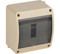 Щиток открытой проводки Рувинил Тусо на 6 модулей с вертикальной дверцей 140x125x85 мм бежевый 68306БЖ