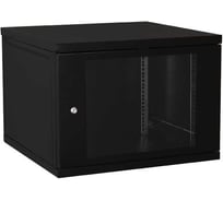 Шкаф настенный телекоммуникационный SUPRLAN стеклянная дверь ТВ-9U-0606-СР-9005 05-0105 черный