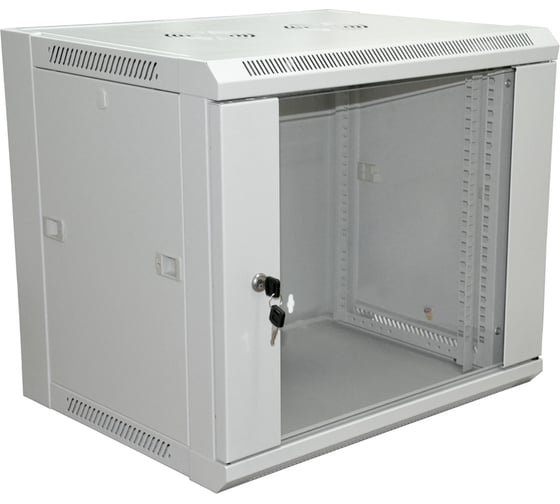 Настенный шкаф REXANT 19" 12u передняя дверь стекло, боковые стенки съемные 04-2222 1