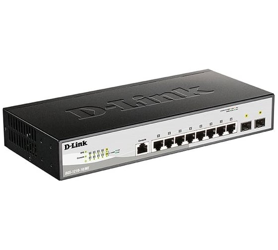 Управляемый l2 коммутатор d-link с 8 портами 10/100/1000base-t и 2 портами 1000base-x sfp DGS-1210-10/ME/A1A 1