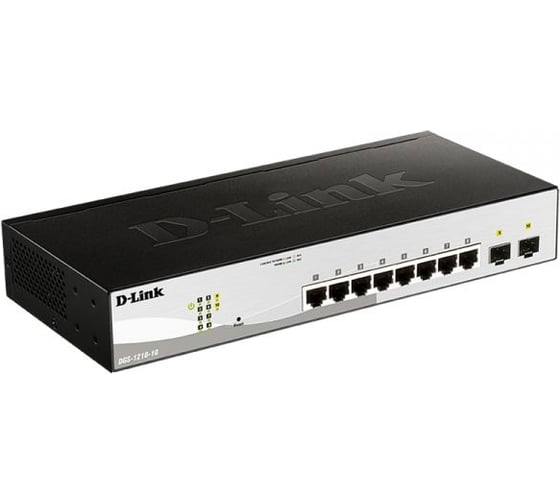 Управляемый l2 коммутатор d-link с 8 портами 10/100/1000base-t и 2 портами 1000base-x sfp DGS-1210-10/FL1A