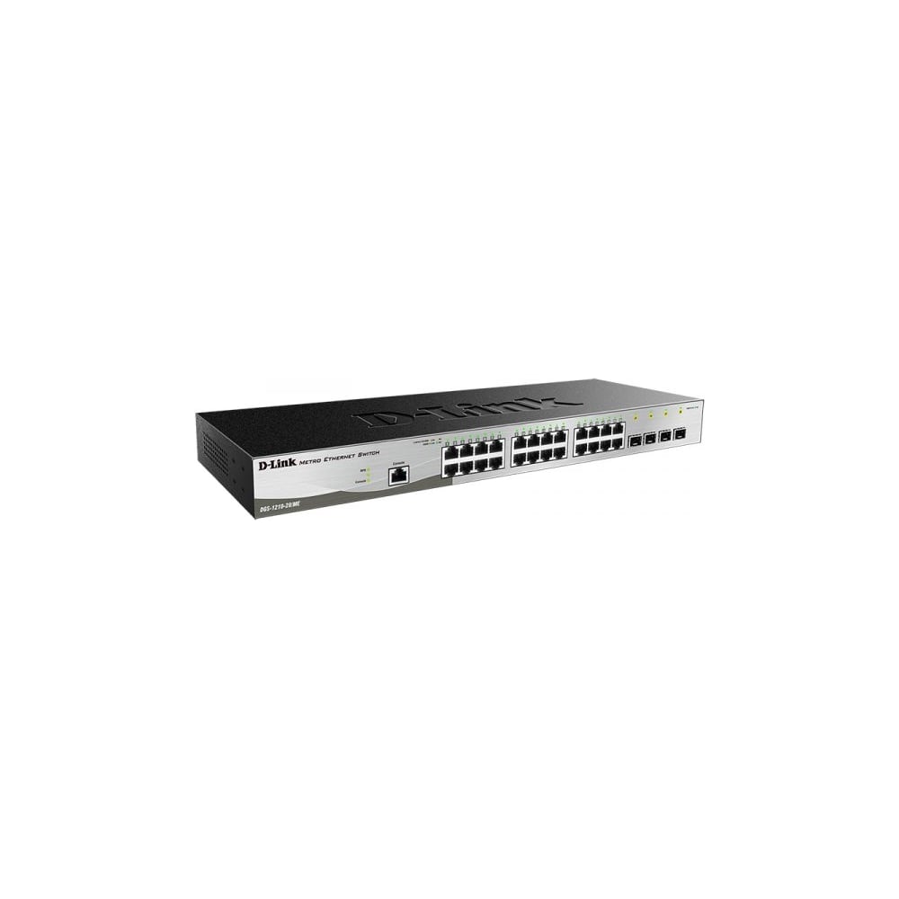 Управляемый l2 коммутатор d-link 24x1000base-t, 4x1000base-x sfp, ac  220в/dc 12в DGS-1210-28/ME/B2A