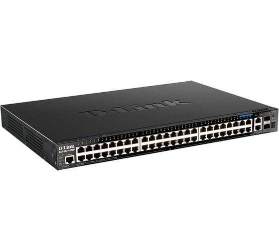 Управляемый l3 стекируемый коммутатор с 44 портами 4 портами 100/1000/2.5gbase-t 2 портами 10gbase-t 2 портами 10gbase-x sfp+ d-link DGS-1520-52MP/A1A 1