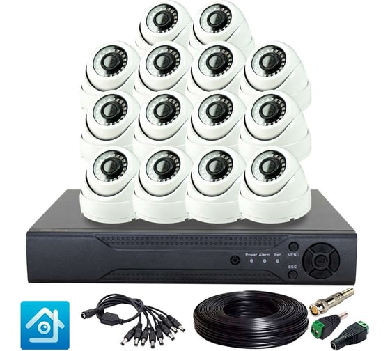Комплект видеонаблюдения PS-link ahd 2мп kit-a214hd 14 камер для помещения 3938 1