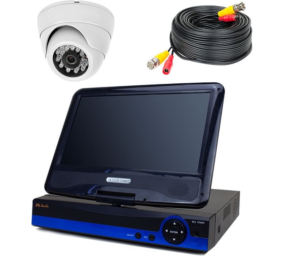 Комплект видеонаблюдения ahd PS-link 2мп kit-a9201hd 1 камера для помещения с монитором 4391 1