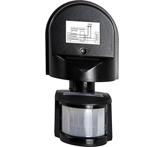 Датчик движения LLT ДД-008-B 1200Вт 180 гр. 12м IP44 черный 4680005959730