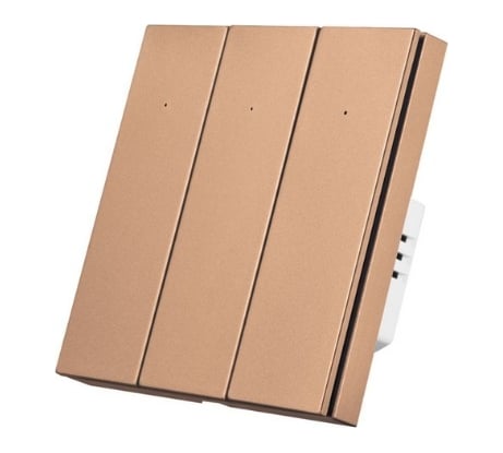 Трехкнопочный умный выключатель Zigbee Roximo бронзовый, SZBTN01-3C