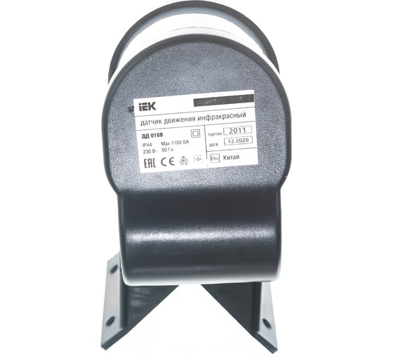 Детектор движения IEK ДД 018 1100Вт, угол обз. 270град., дальн. 12м, IP44, черн. LDD10-018B-1100-002