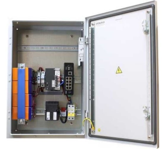 Уличный управляемый (L2+) коммутатор на 10 портов OSNOVO OS-46TB1(SW-80822/ILR) с термостабилизацией и резервным питанием на базе уличной станции OS-46TB1 sct1461