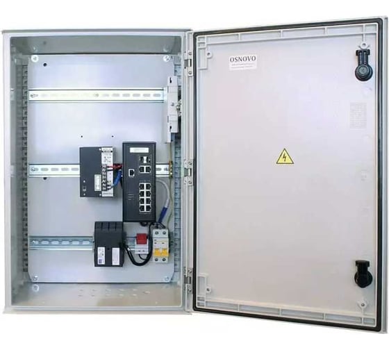Уличный управляемый (L2+) коммутатор OSNOVO OSP-46T1(SW-80822/ILR) на 10 портов с термостабилизацией на базе уличной станции OSP-46T1 sct1370 1