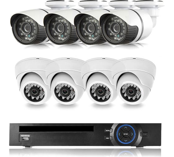 Комплект видеонаблюдения PS-link ip 5мп kit- b508ip-poe 4 камеры для помещения 4 уличных камеры с poe питанием 2621 1