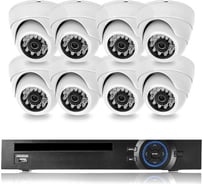 Комплект видеонаблюдения PS-link ip 2мп kit-a208ip-poe 8 камер для помещения с poe питанием 2617