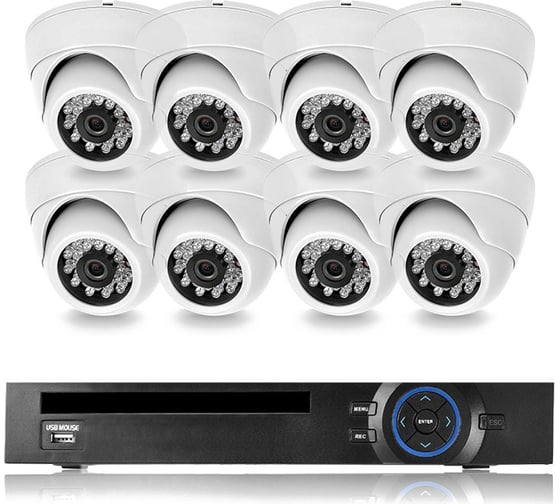 Комплект видеонаблюдения PS-link ip 2мп kit-a208ip-poe 8 камер для помещения с poe питанием 2617 1