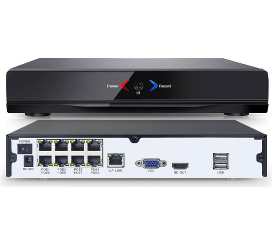 Комплект видеонаблюдения PS-link ip 2мп kit-a208ip-poe 8 камер для помещения с poe питанием 2617