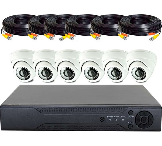 Комплект видеонаблюдения PS-link ahd 5мп kit-a506hd 6 камер для помещения 3950 1