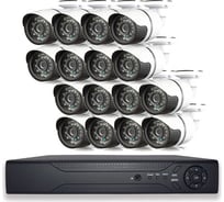 Комплект видеонаблюдения PS-link ahd 2мп kit-c216hd 16 уличных камер 3011
