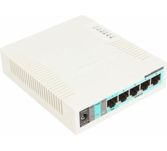 Коммутатор Mikrotik Rb260gs (r2) routerboard 260gs 5-port gigabit smart switch with sfp cage, swos, plastic case, psu CSS106-5G-1S 1