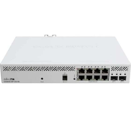 Poe-коммутатор Mikrotik 8x1g rj45, 2х sfp+, раздача poe 140 вт, switchos lite CSS610-8P-2S+IN 1