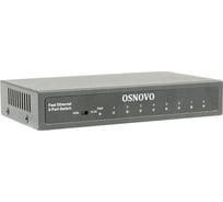 Коммутатор OSNOVO SW-10800 Fast Ethernet на 8 RJ45 портов. Порты: 8 x FE (10/100Base-TX) sct1498