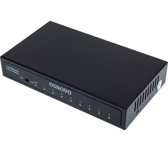 Коммутатор OSNOVO SW-10800 Fast Ethernet на 8 RJ45 портов. Порты: 8 x FE (10/100Base-TX) sct1498