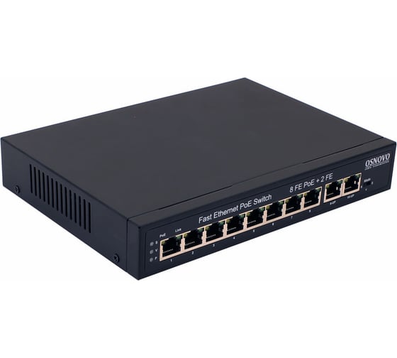 PoE коммутатор OSNOVO SW-21000(120W) Fast Ethernet на 10 RJ45 портов. sct1269 1