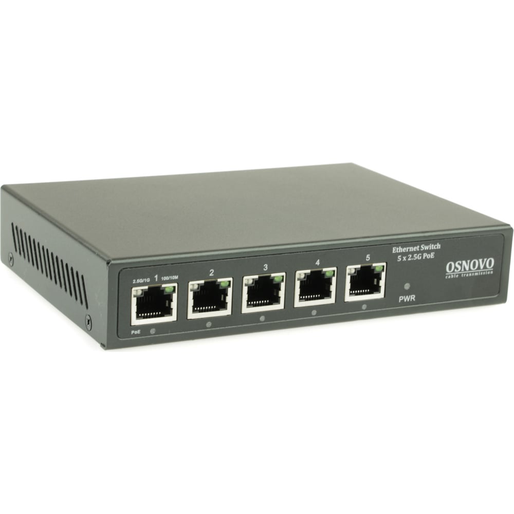 PoE коммутатор OSNOVO SW-5D-1(60W) 2.5G Ethernet на 5 RJ45 портов ...