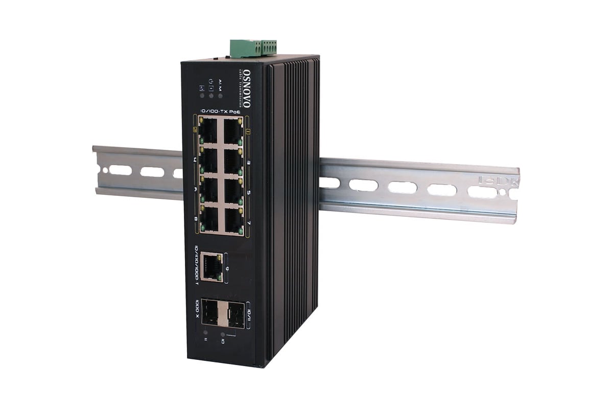 Промышленный PoE коммутатор OSNOVO SW-60812/I на 11 портов sct1312 ...