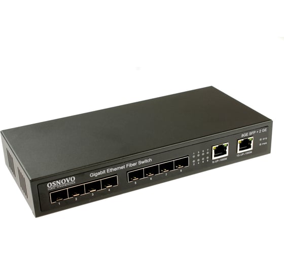 Коммутатор OSNOVO SW-7028 Gigabit Ethernet на 8 SFP + 2 RJ45 портов sct1278