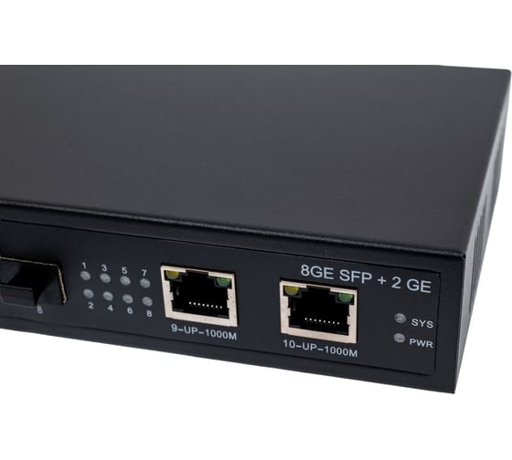 Коммутатор OSNOVO SW-7028 Gigabit Ethernet на 8 SFP + 2 RJ45 портов sct1278