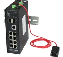 Управляемый (L2+) коммутатор OSNOVO SW-70802/ILS Gigabit Ethernet на 8xRJ45 PoE + 2 SFP порта c датчиком температуры и влажности sct1351