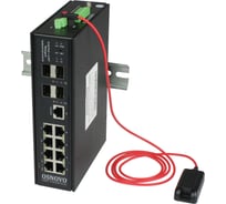 Управляемый (L2+) Bt PoE Коммутатор OSNOVO SW-80804/ILS(port 90W,300W) Gigabit Ethernet на 8xRJ45 PoE + 4 SFP порта c датчиком температуры и влажности sct1358