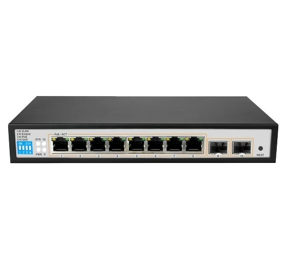 Коммутатор GIGALINK WEB Smart упр, 8 PoE af/at портов 10/100/1000Мбит/с GL-SW-G105-08P