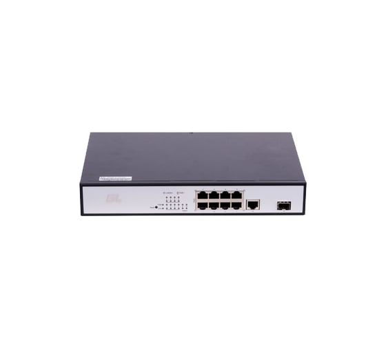 Коммутатор GIGALINK Web-Smart, 8 PoE af/at 100Мб/с, 1 1000BaseT GL-SW-F104-08P