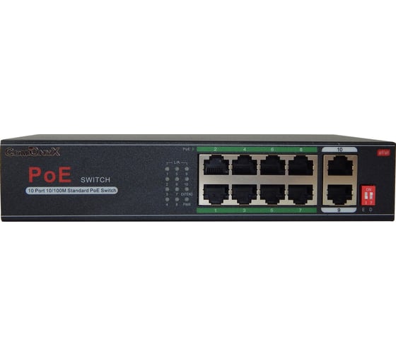 Poe коммутатор ComOnyx, 8 poe + 2 uplink, c watchdog и грозозащитой, co-swp8c, 200-019 1