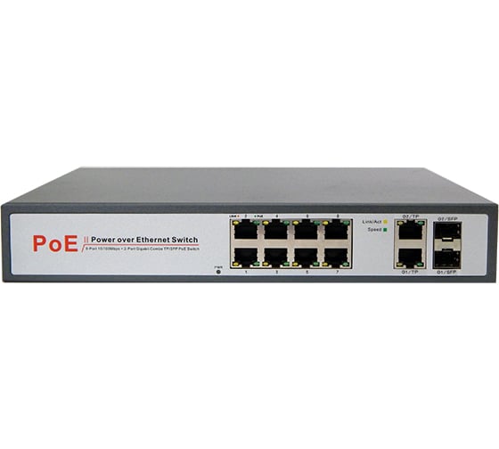 Poe коммутатор ComOnyx, 8 poe + 2 combo, co-swp8fv2, 200-021 1