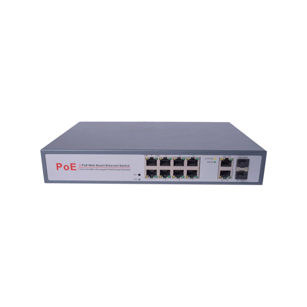Управляемый poe коммутатор ComOnyx 8 poe + 2 combo, co-swp8fm, 200-028 ...