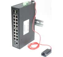 Промышленный управляемый коммутатор OSNOVO SW-81602/ILS(Port 90W, 600W) (L2+) HiPoE Gigabit Ethernet на 16GE PoE + 2 GE SFP порта с функцией мониторинга температуры, влажности, напряжения sct1382