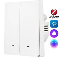 Настенный выключатель zigbee HOMMYN 2 клавиши (без нейтрали) SWZBNN02W НС-1587119