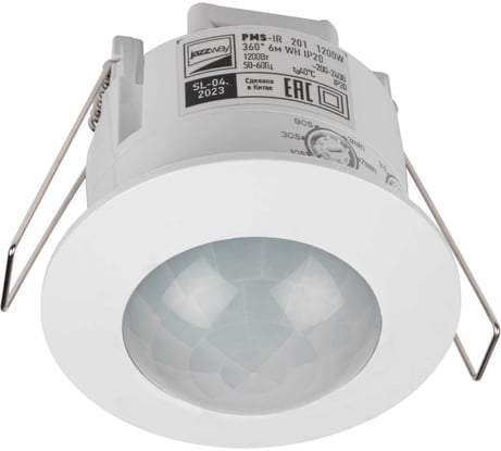 Датчик движения Jazzway PMS-IR 201 1200Вт 360 град. 6м WH IP20 5012950