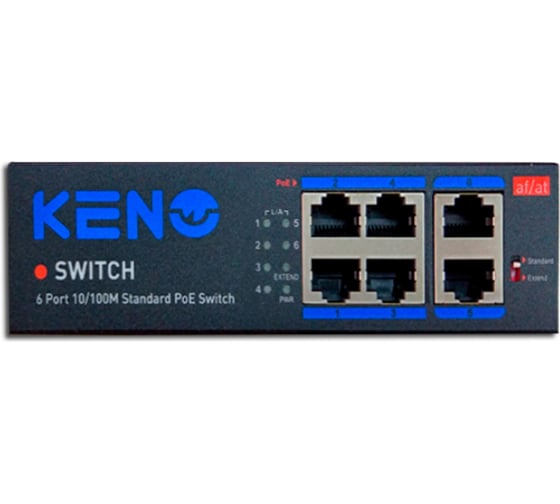 Коммутатор на 6 портов Keno KN-SW402POE+
