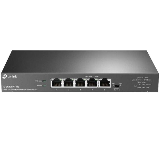 Настольный коммутатор TP-Link с 5 портами 2,5 Гбит/с (4 порта PoE++) TL-SG105PP-M2 1