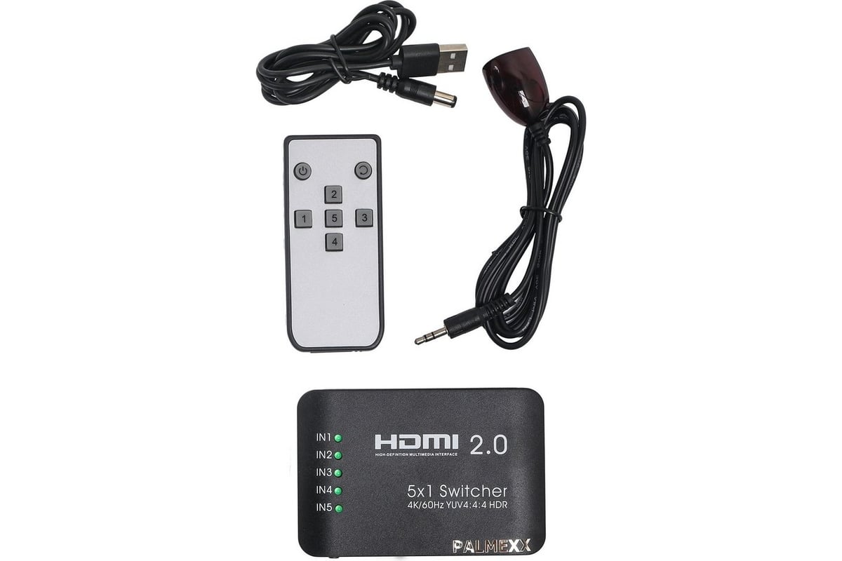 Свитч PALMEXX AYS51V20 5HDMI*1HDMI 4K/60Hz YUV 4:4:4 HDR (2160P, 3D, HDMI  V2.0) PX/AYS-51V20 - выгодная цена, отзывы, характеристики, фото - купить в  Москве и РФ