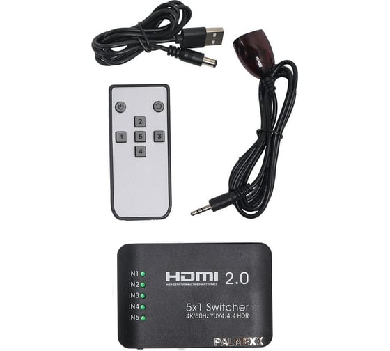 Свитч PALMEXX AYS51V20 5HDMI*1HDMI 4K/60Hz YUV 4:4:4 HDR (2160P, 3D, HDMI V2.0) PX/AYS-51V20